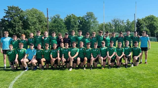 The Donegal panel before the Buncrana Cup final against Tyrone at the Scarvey