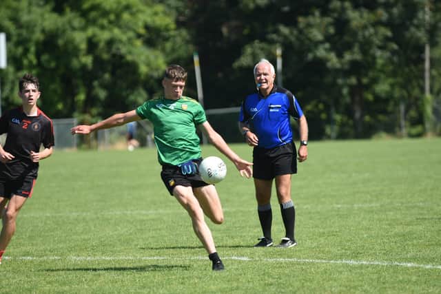 Four minutes later, McCullagh grabbed his fourth when he had eyes only for a diagonal ball in from Matty McNally to beat McDaid to the punch and a 4-8 to 0-10 advantage. 