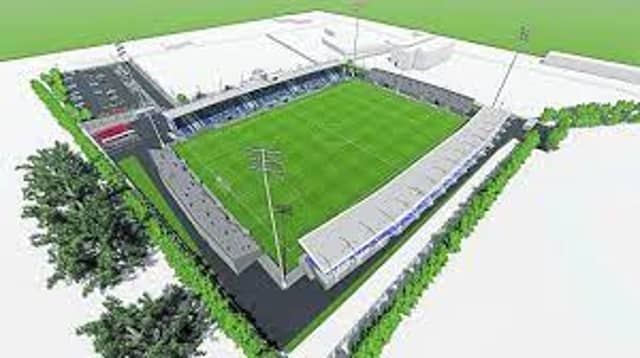 An computer generated impression of the new Finn Harps stadium