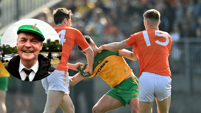 Donegal and Armagh clashed in Letterkenny in the Allianz League Division 1 last month and, inset, former Donegal manager Brian McEniff