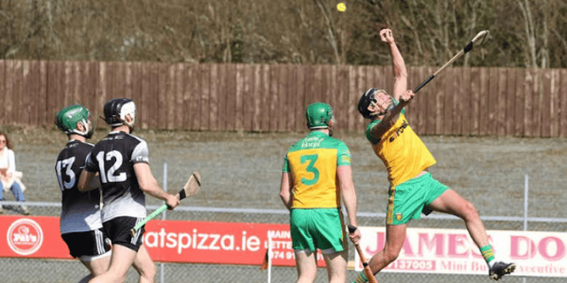 High-fielding action between Donegal and Sligo. Photo: Thomas Gallagher
