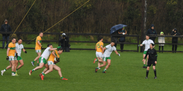 Maggie Farrelly refereeing the London-Leitrim game in Division 4. Photo: Sportsfile
