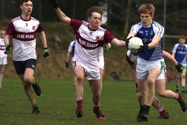 At the break it was 2-4 to 1-2 for St Columba’s, although the signs were that Coláiste Cholmcille were coming to life. That notion was furthered in only the second minute of the second half when midfielder O’Donnell was on hand to tuck home a goal from a rebound and although two scores from St Columba’s Kyle McHugh did provide a bit of arm’s length and a 2-6 to 2-2 lead.