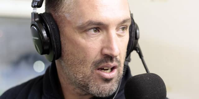 Brendan Devenney on commentary duty at Sunday's Donegal SFC final PHOTO BRIAN MCDAID