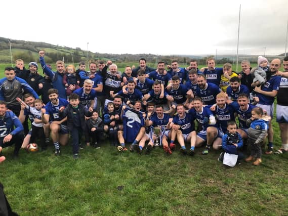 Cloughaneely celebrate winning the IFC final. Pictures: Thomas Gallagher