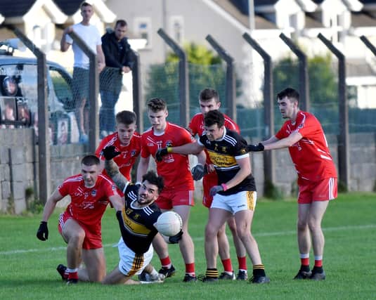 Action from Bundoran v Killybegs SFC game Picture: Geraldine Foy