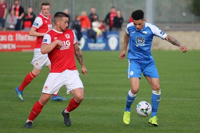 Mikey Place who went close to scoring for Finn Harps in Friday night's game at Richmond Park PICTURE: STEPHEN DOHERTY