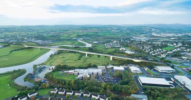 An image of the proposed new bridge in Letterkenny running from Ballyraine to Bonagee