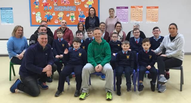Pictured at the recent presentation made by The Donegal Oil Foundation to Lurgybrack Autism Centre.