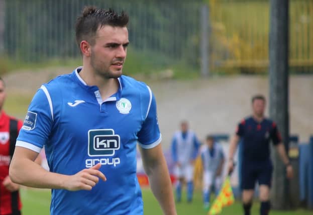 Mark Timlin . . . goal for Harps on stroke of half-time
