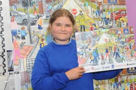 Vironika Shpyl from Sessiaghoneill NS, Ballybofey, the overall winner in the Road Safety Art Competition. Photo: Gerard McHugh Photography