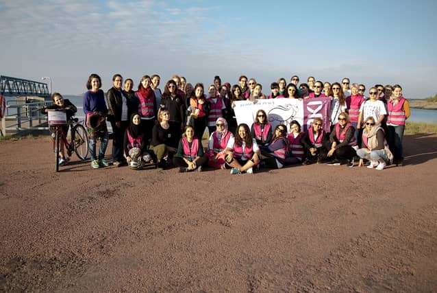 The Pedal for Peace group in Kumlinge, Finland.