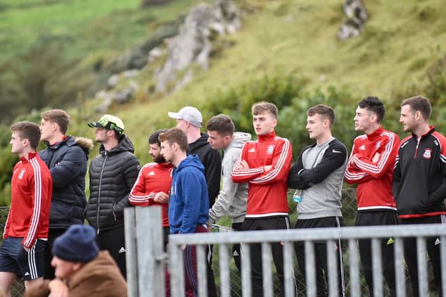 A section of the crowd watch the action in Towney on Sunday evening. Photo: Geraldine Diver.