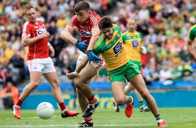 Odhrán Mac Niallais in action against Cork