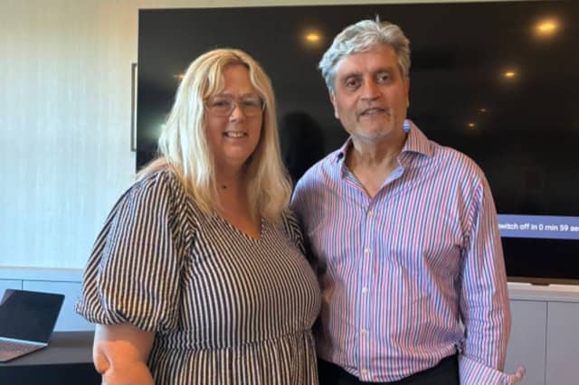 Karen alongside Dr Bansal at a CFS information session held in Sligo