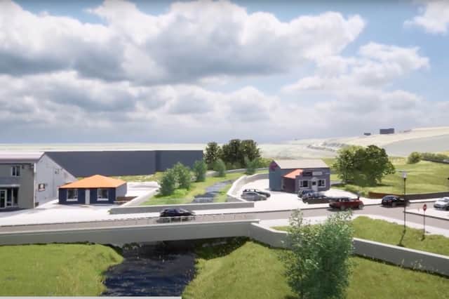 An artist's impression of how the new bridge at the northern end of the village will look