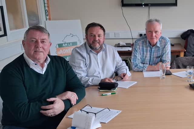 Councillor Gerry McMonagle; Deputy Pádraig Mac Lochlainn and Letterkenny Friends of the Earth Tom Hannigan