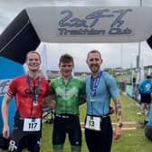 L-R: Conor Maguire (third), winner Mark McGinley, and runner-up Phil Broderick