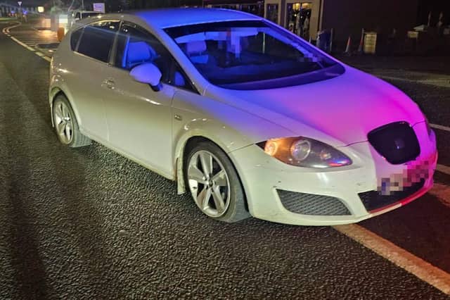 The car, which is believed to have been stolen
