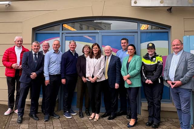 Minister Catherine Ardagh on her visit to Donegal last month