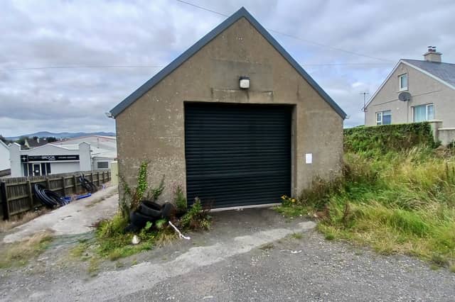The existing shed on the site at Looking Glass Brae, Ballymacarry Lower, where plans have been submitted for 14 new homes.