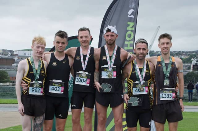 The Letterkenny AC team that won the team title at the Waterside Half Marathon