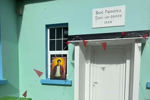 Saint Carlo Acutis is displayed at the school