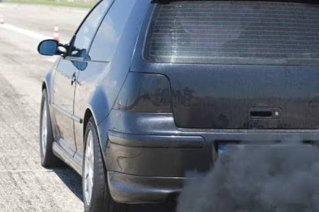 The VW Golf, similar to this one, had thick smoke coming from the exhaust as it sped away from the Garda patrol car towards Moville yesterday evening.