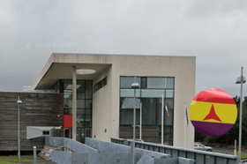 Dungloe Public Services Centre and (inset) International Brigades Flag