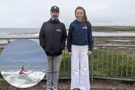 Isabella O'Reilly with Gavin McCrea of Surf Ireland