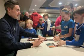 Mark English attended a special homecoming event at Finn Valley AC