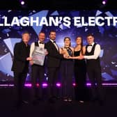 Staff of Callaghans Electrical with their award