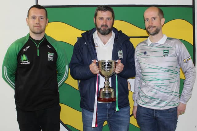 Dougie McDaid, Dan Gallen and Brendan Heeney of Sean MacCumhaills