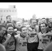 St Eunan's celebrate their 2001 SFC final win over Four Masters 