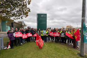 Public sector workers on the picket line at ATU Donegal Letterkenny Campus 