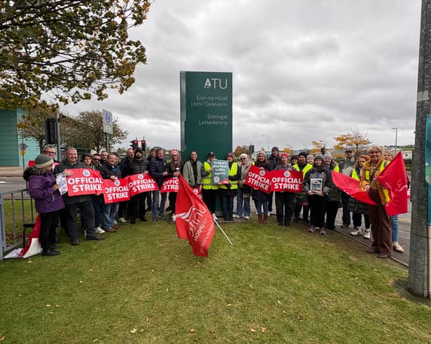 Public sector workers on the picket line at ATU Donegal Letterkenny Campus 