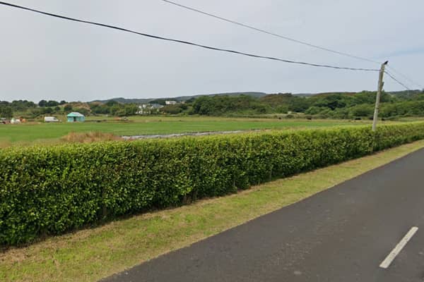 The site on Bunagee Road, just outside Culdaff village, where planning permission is being sought for the construction of three detached houses.