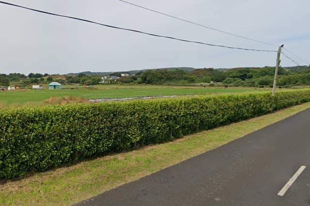 The site on Bunagee Road, just outside Culdaff village, where planning permission is being sought for the construction of three detached houses.