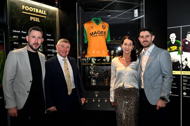 The McHughs, L-R: Mark, Martin, Patrice and Ryan, at the GAA Museum in Croke Park, as Martin was inducted into the GAA Museum Hall of Fame