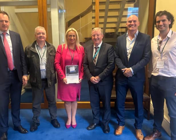 Into The West committee members with Minister Sean Canney TD and Minister Charlie McConalogue TD at their recent meeting in Leinster House, Dublin.