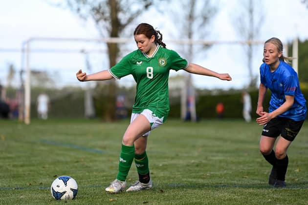 Elsie Friel of Ireland during the Cerebral Palsy Women's International Series match between Ireland and Denmark in Dublin in 2024. 