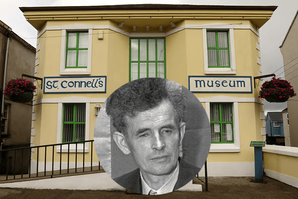St Connell’s Museum in Glenties houses a permanent collection dedicated to Patrick MacGill (inset)