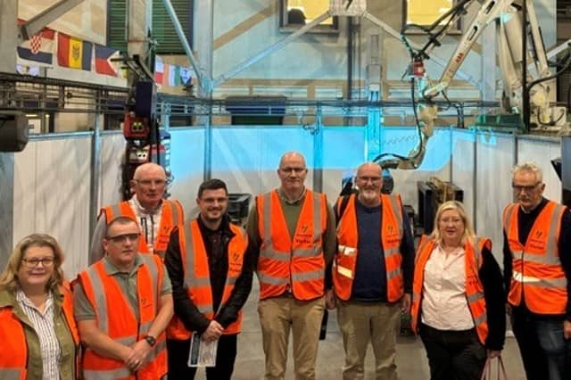 Some of the steering members of IBA at a recent site visit to Inishowen Engineering. Pictured are Josephine Noone, of Noone’s Poultry and Inishowen Engineering, Martin McDermott, Ashley Martin Shopfitters, John Farren, Ballyliffin GC, Shane Doherty, of Shane Doherty Architecture, Paul McGonigle IDP, Anthony Doogan, Go Visit Inishowen, Maureen Cuddidhy, Welditz and Andrew Ward IDP.