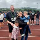 Jamie and family after he completed the Donegal Half Marathon in August