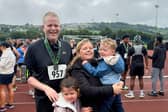 Jamie and family after he completed the Donegal Half Marathon in August