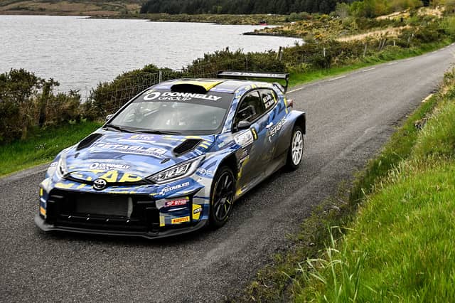 Donegal’s Eamonn Kelly and co-driver Niall Burns in their Toyota Yaris Rally2