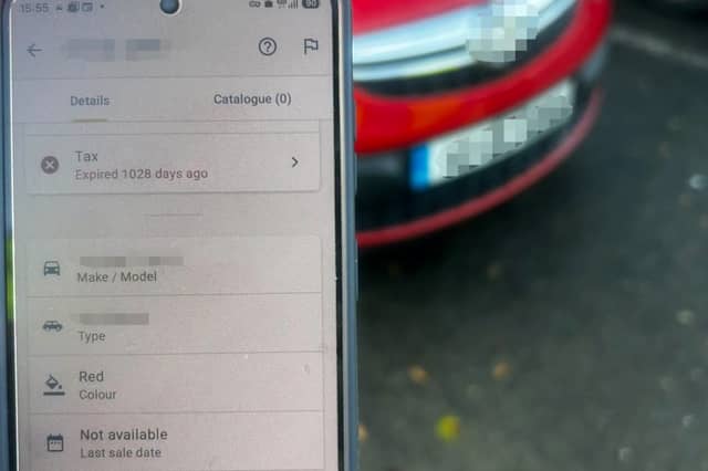 The car had no tax in 1028 days