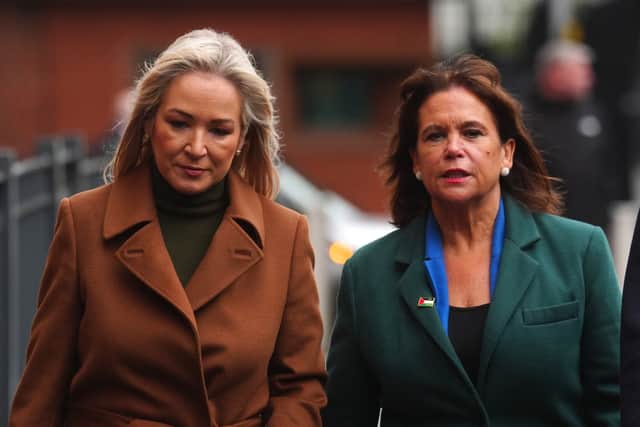 Northern Ireland First Minister Michelle O’Neill and Sinn Féin leader Mary Lou McDonald (Brian Lawless/PA)