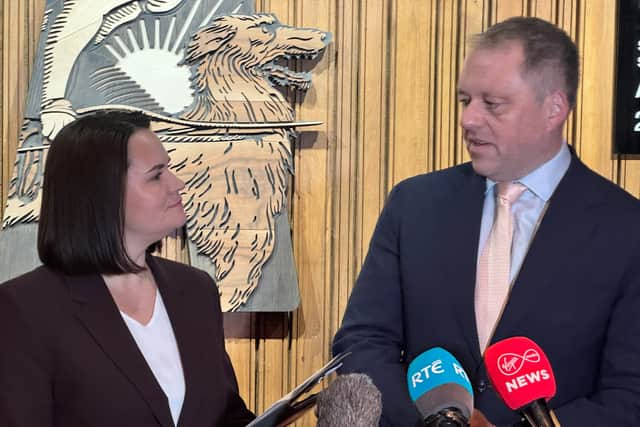 Thomas Byrne was speaking ahead of a conference on Ireland-Belarus national cultural identities on Tuesday with Svetlana Tikhanovskaya (Mícheál Ó Scannáil/PA)