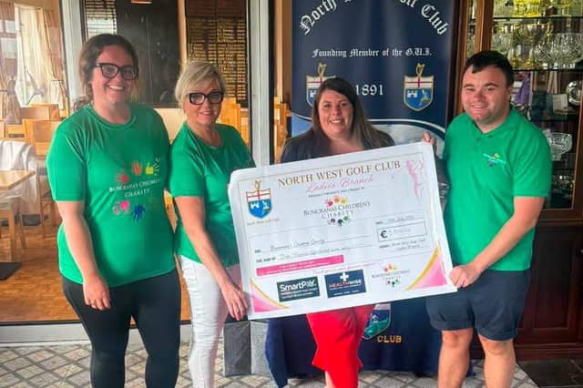 North West Golf Club ladies branch makes a donation to the Childrens Charity